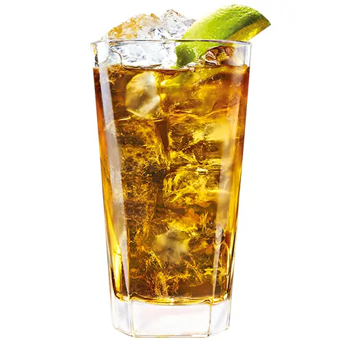 Iced Drink with Lime and Ice Cubes