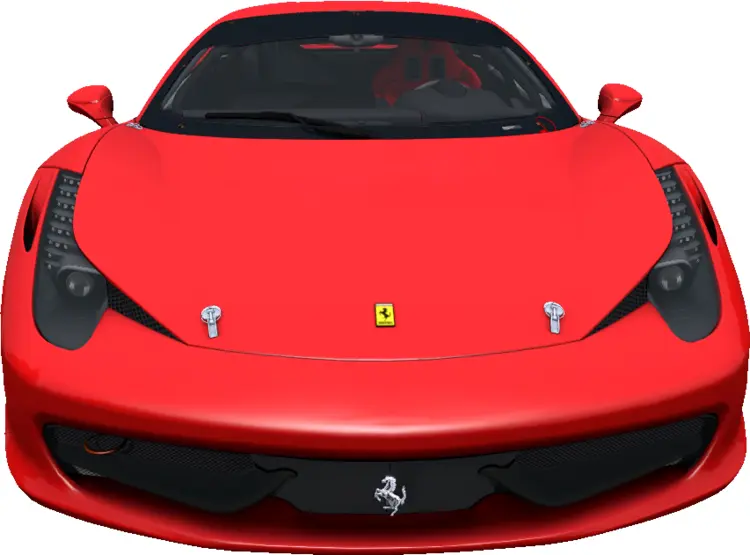 Red Ferrari Sports Car Front View