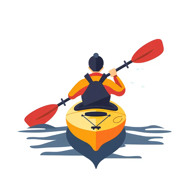 Kayaker Paddling on Water