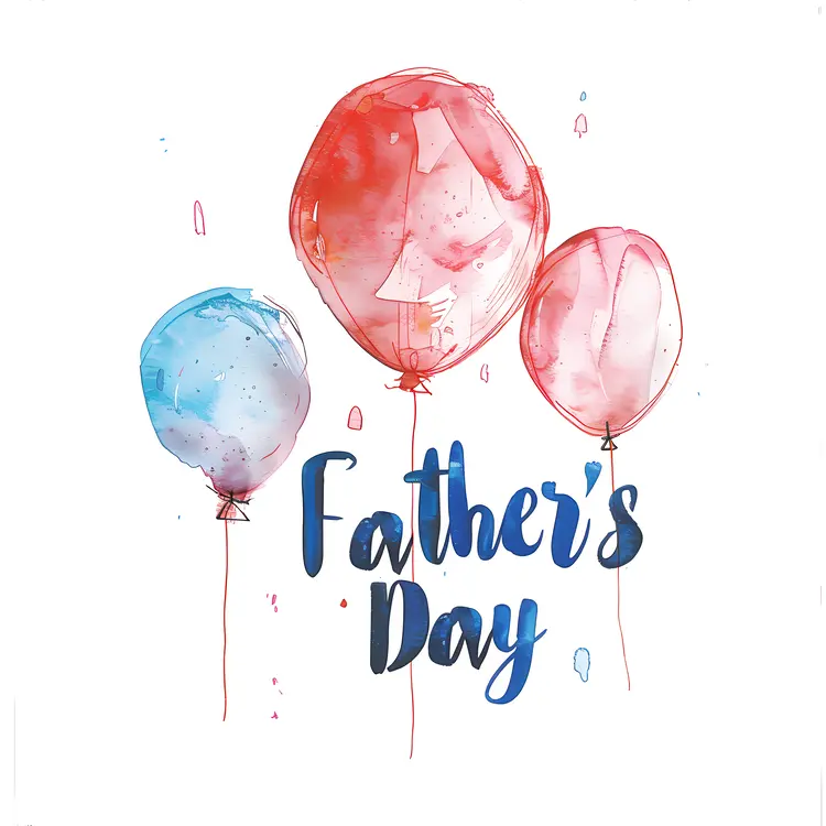 Father's Day Balloons Illustration