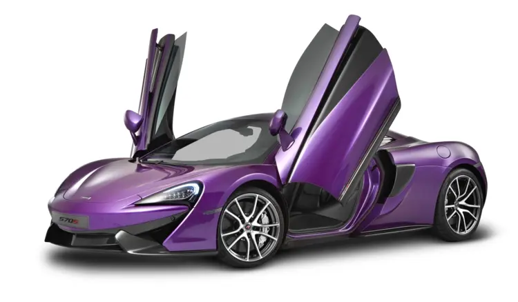 Luxury Purple McLaren Car with Open Doors