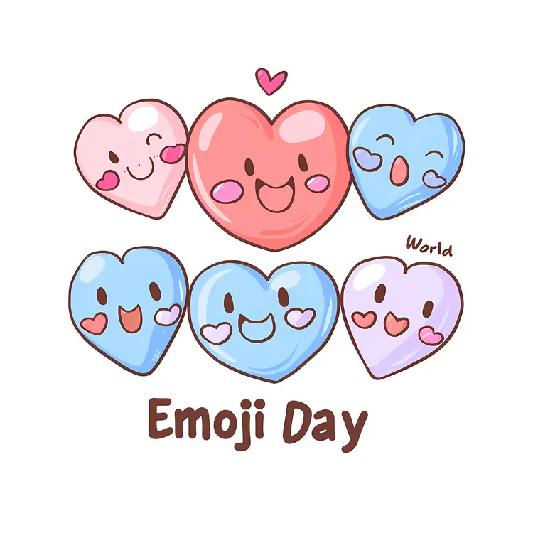 Heart Emojis Celebrating Emoji Day
