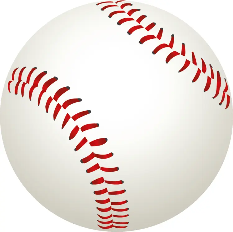 White Baseball with Red Stitches