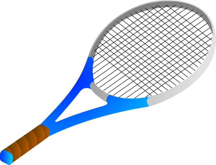 Blue Handled Tennis Racket