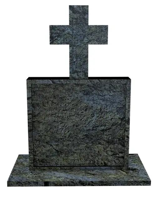 Stone Tombstone with Cross
