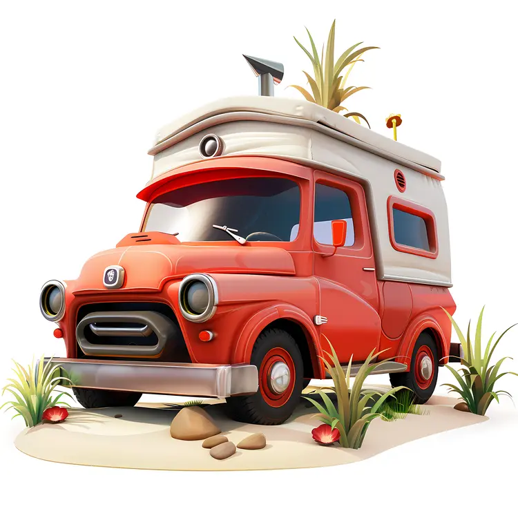 Red Camper Van for Road Trips