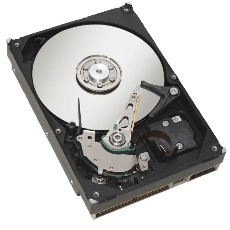 Open Hard Drive with Visible Platter