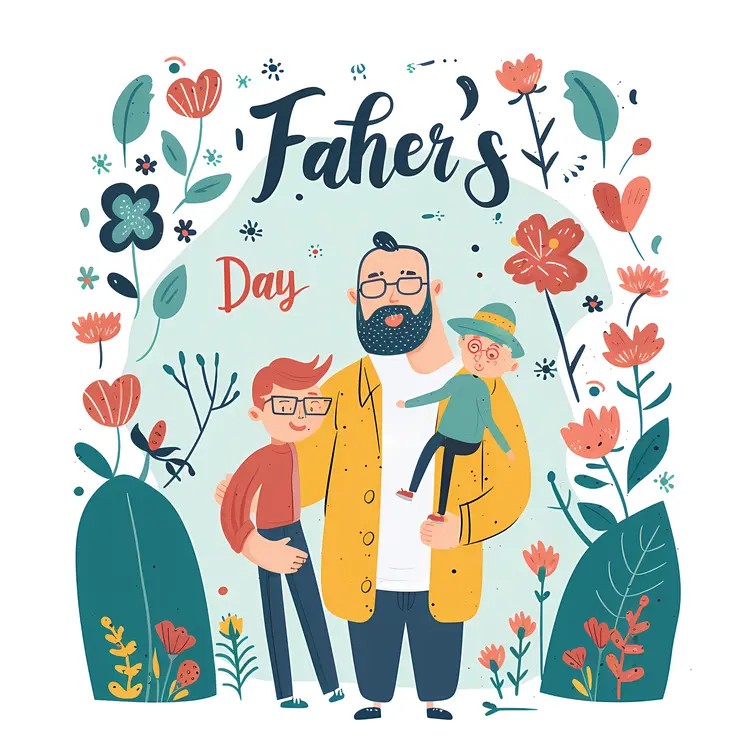 Father's Day Family Illustration