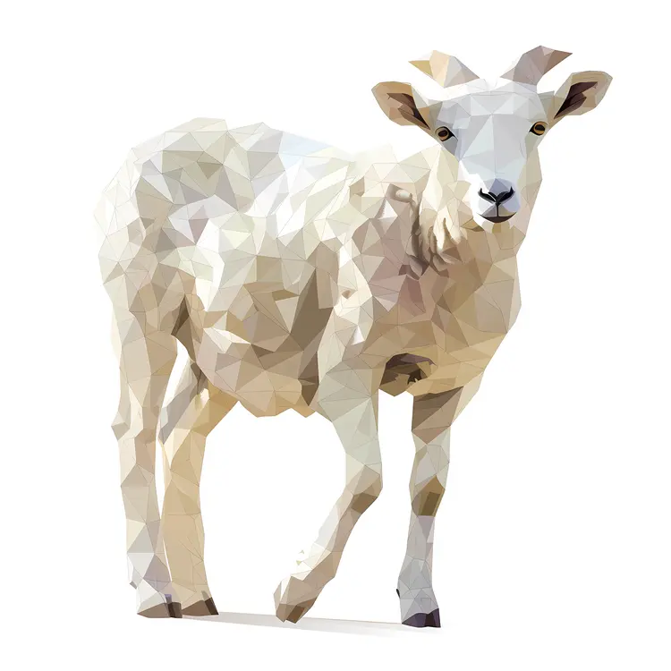 Geometric Sheep Art Illustration