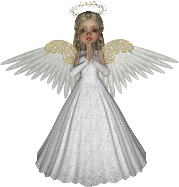 Praying Angel in White Dress