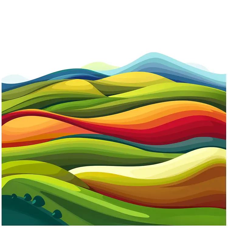 Colorful Abstract Hills Landscape