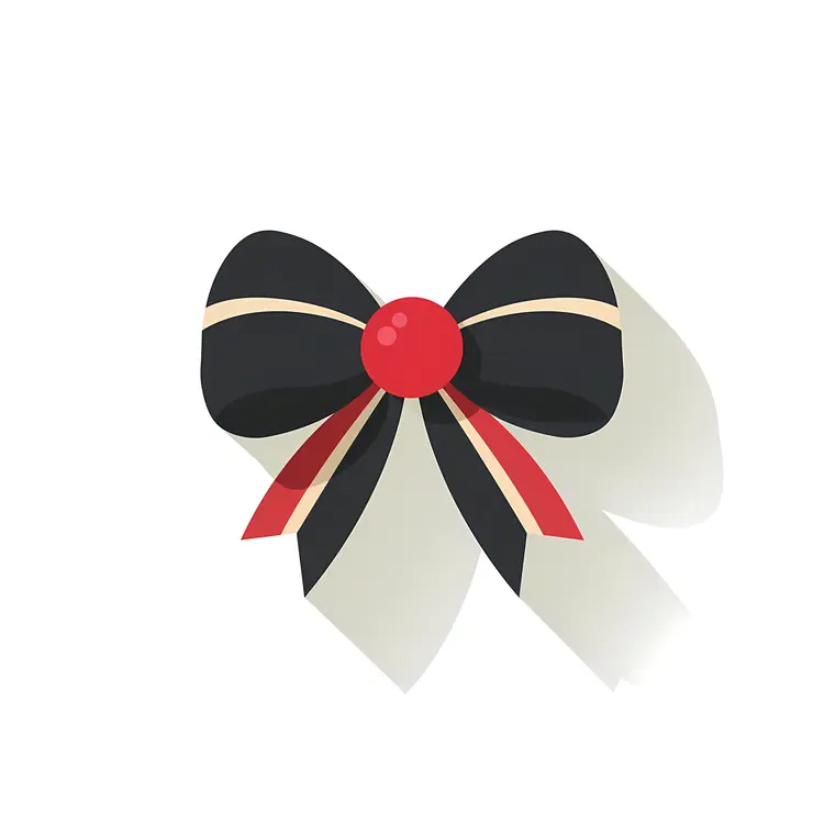 Black and Red Decorative Bow