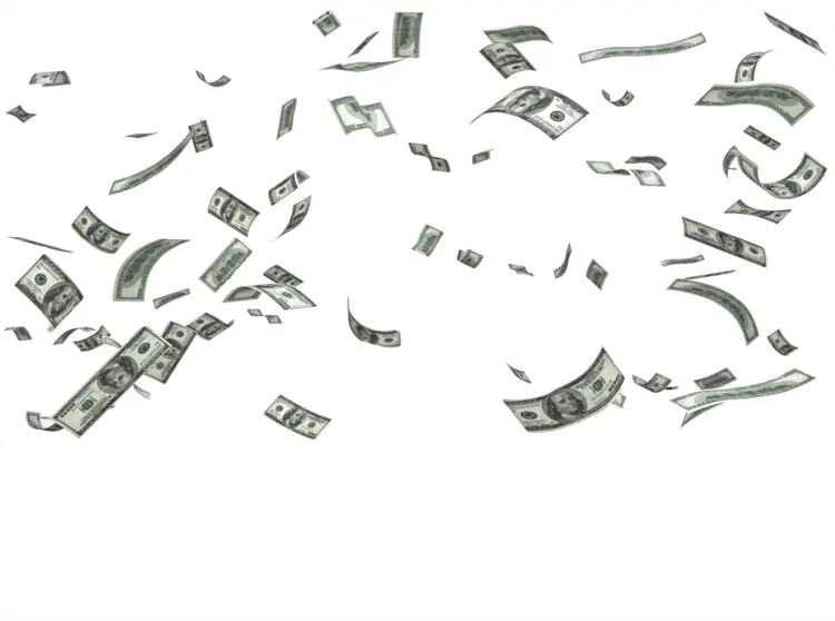 Scattered Dollar Bills