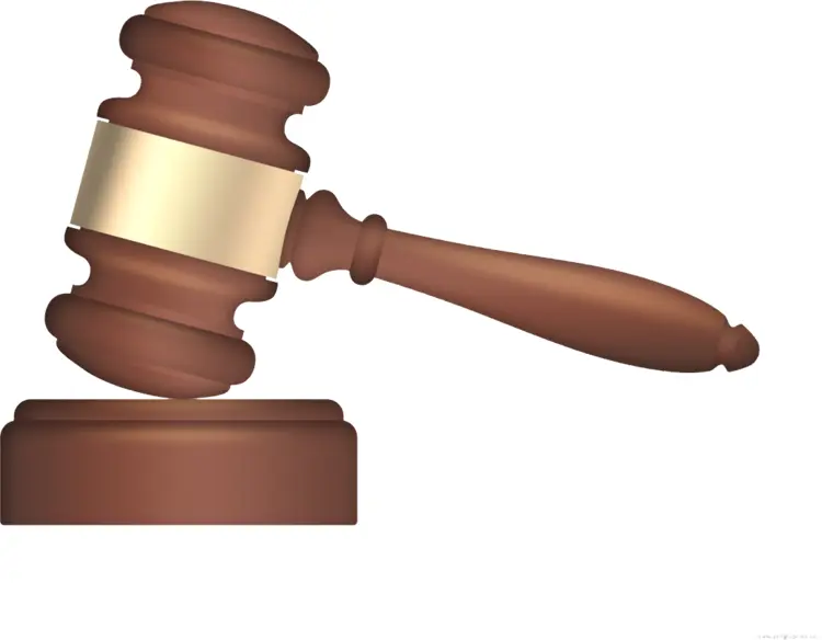 Gavel with Gold Band for Legal Use