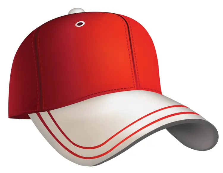 Red and White Cap Hat Illustration
