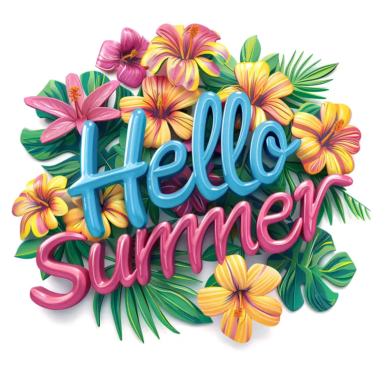 Hello Summer Floral Greeting