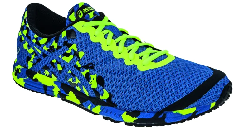 Blue Running Shoe with Neon Accents