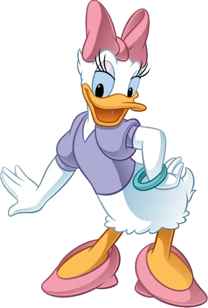 Cute Duck in Purple Outfit