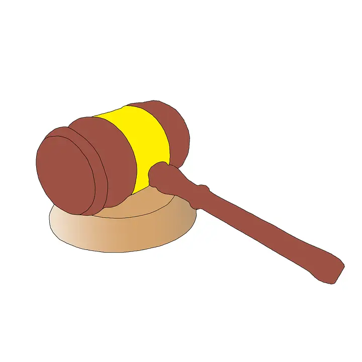 Brown Gavel with Yellow Band