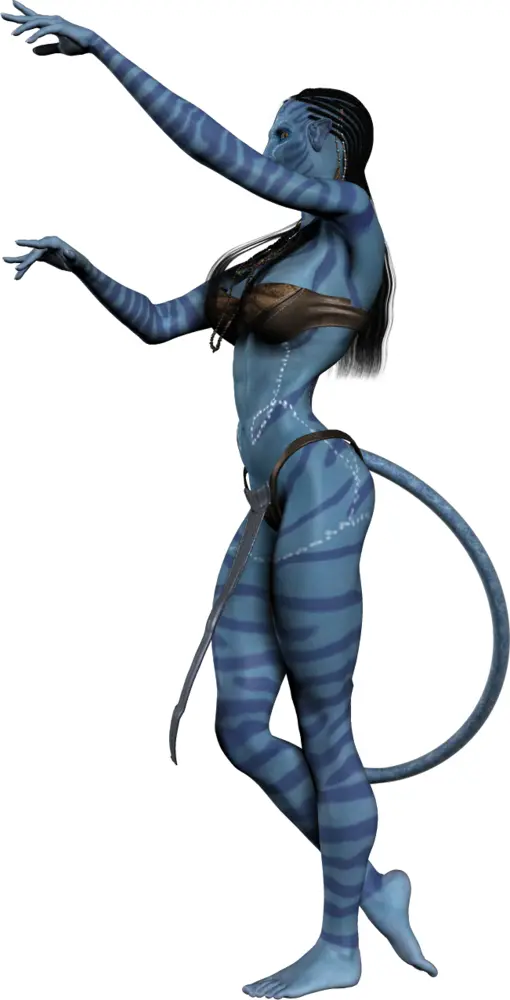Blue Alien Character from Sci-Fi Movie