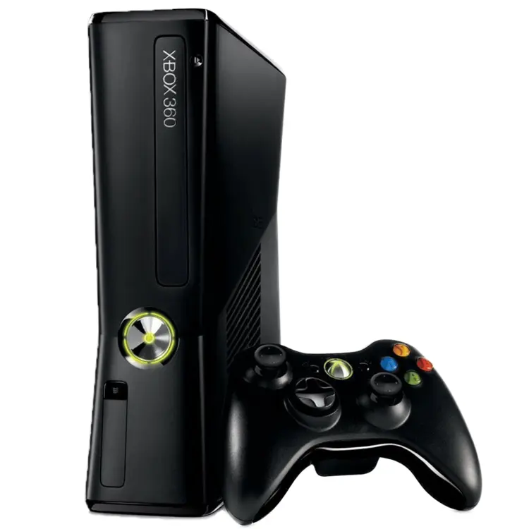 Black Xbox 360 Slim Console with Controller