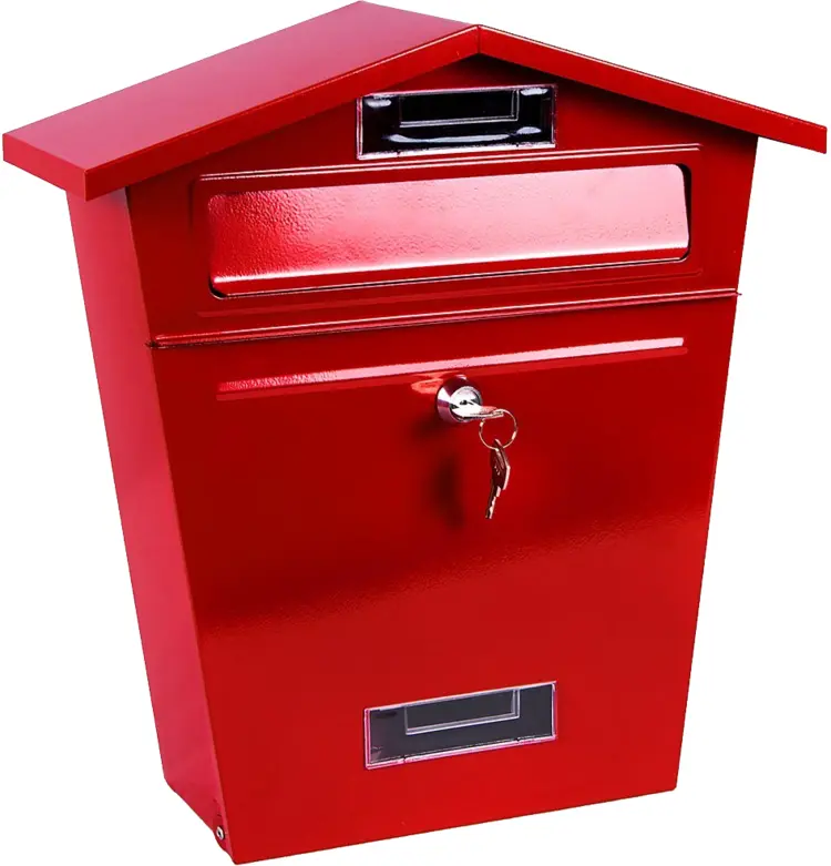 Red Mailbox with Key and Lock