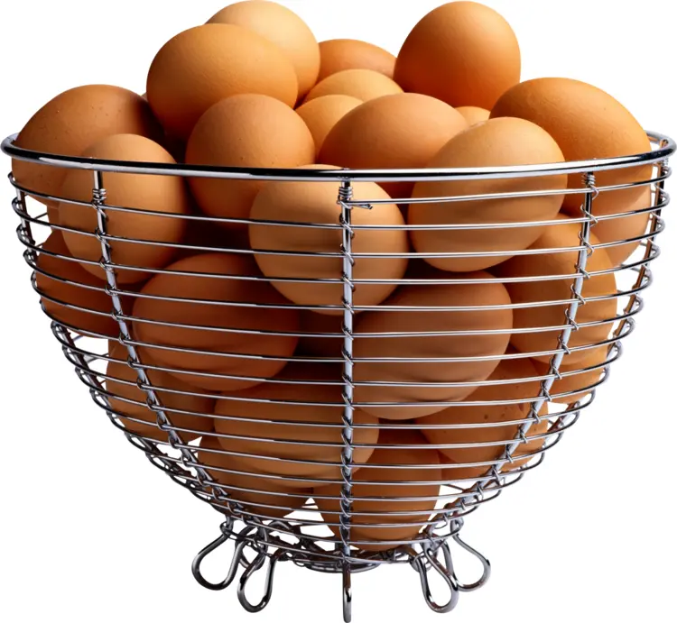 Eggs in a Wire Basket