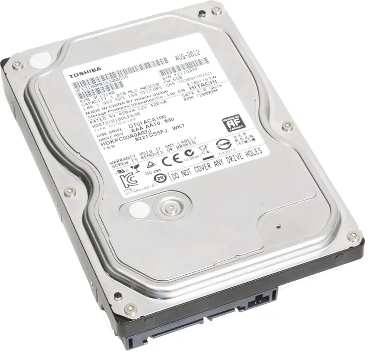 Toshiba Hard Drive with Label