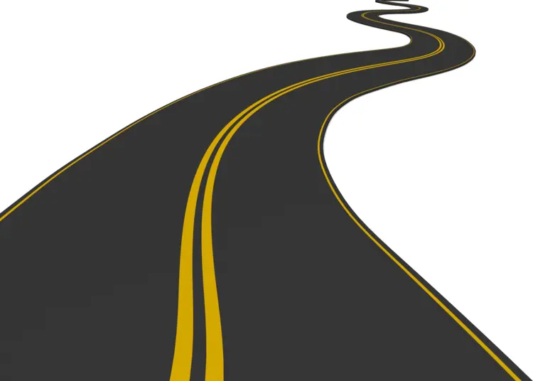 Curvy Road with Yellow Lines