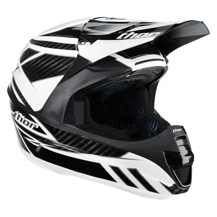 Stylish Black and White Motorcycle Helmet