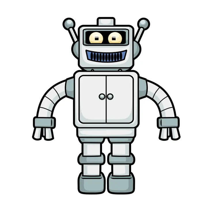 Gray Robot with Antennas