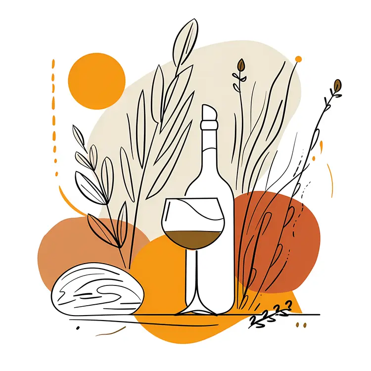 Wine and Bread with Artistic Background