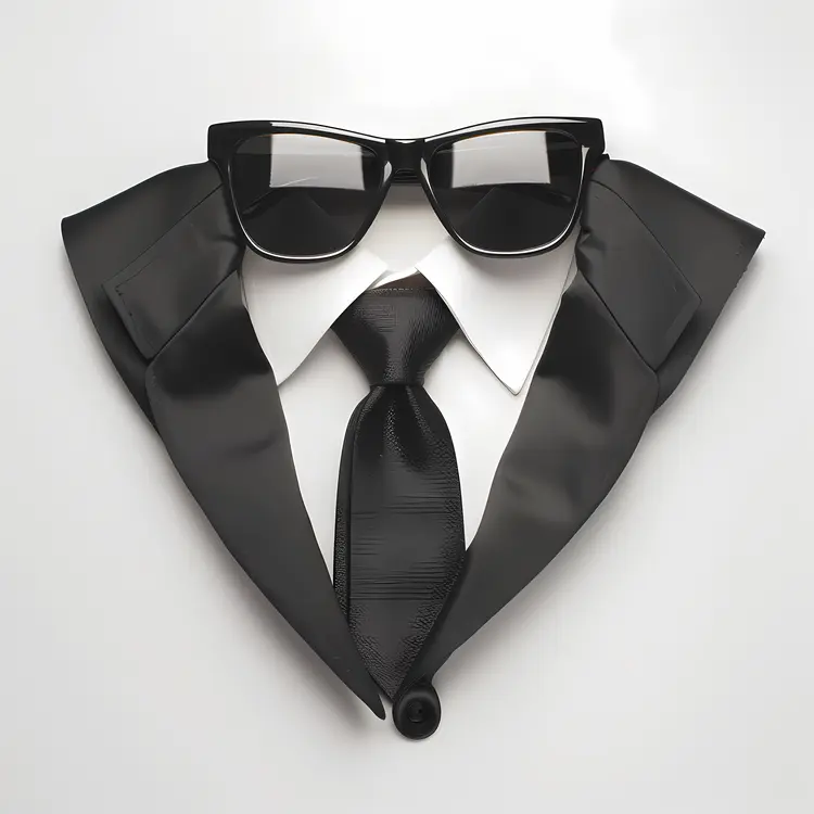 Sunglasses with Suit and Tie Arrangement