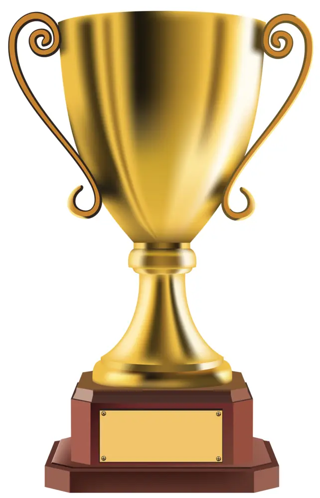 Gold Trophy with Ornate Handles