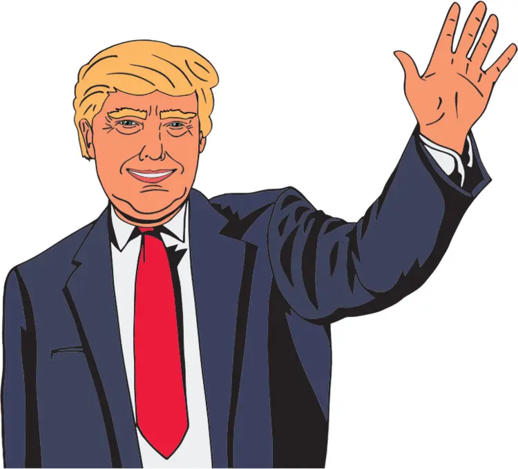 Cartoon Portrait of a Man Waving