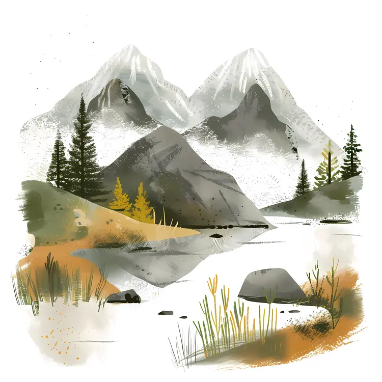Mountain Landscape with Lake