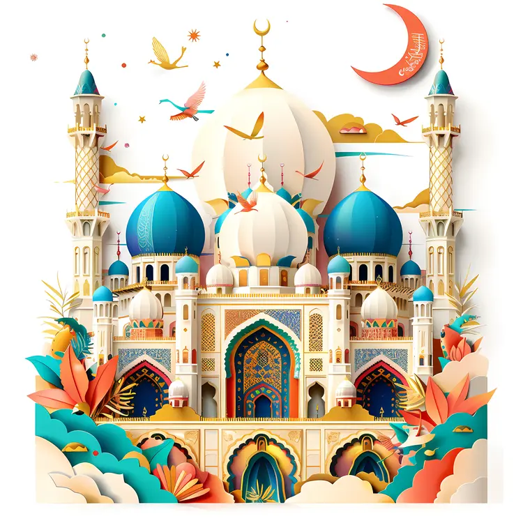 Colorful Mosque Illustration