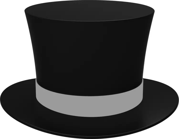 Black Top Hat with Grey Band for Formal Events