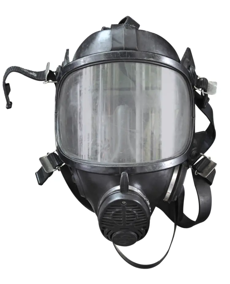 Black Full-Face Gas Mask for Safety