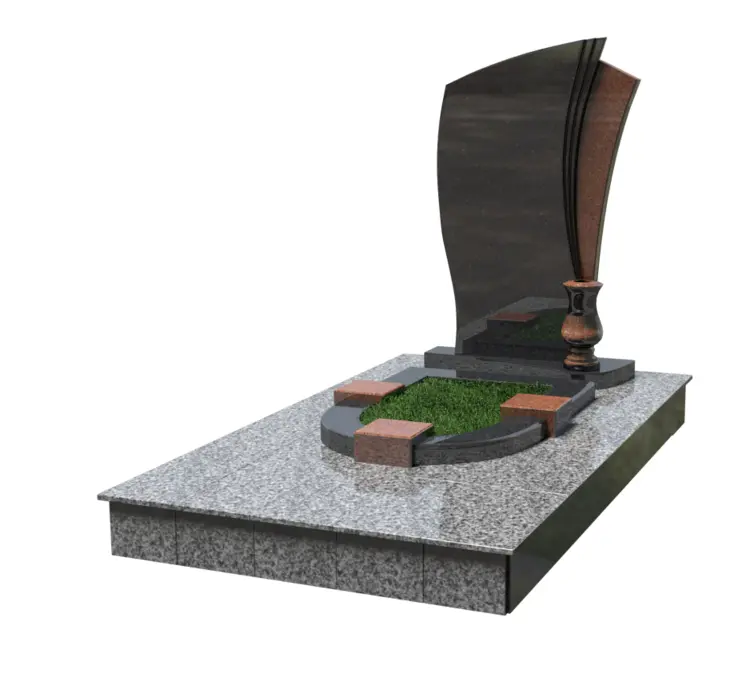 Modern Tombstone in Cemetery