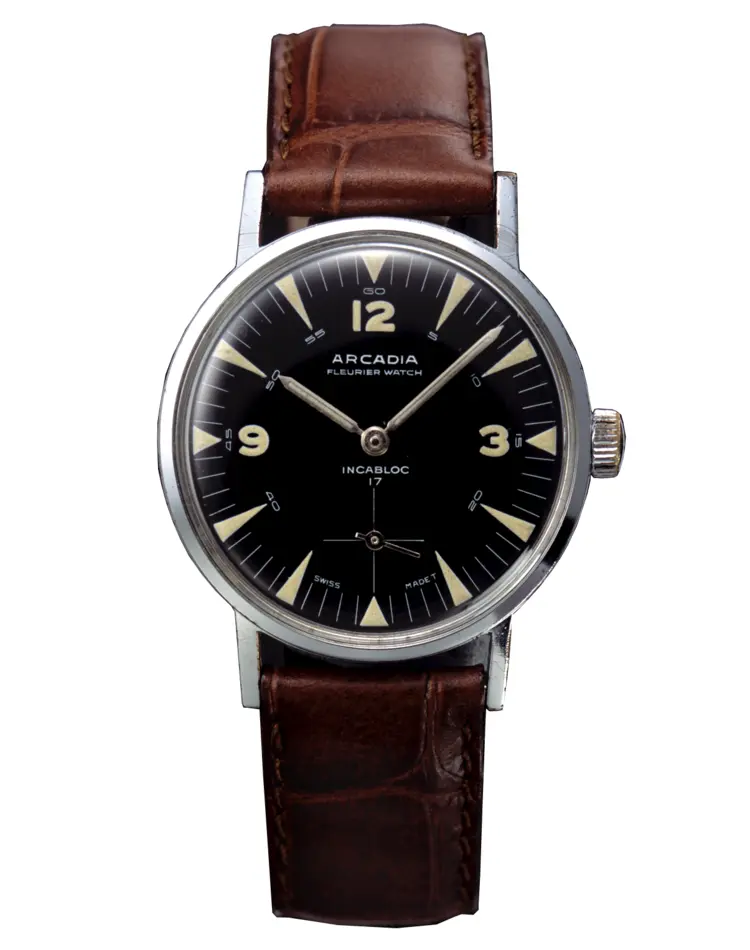 Classic Brown Leather Wrist Watch