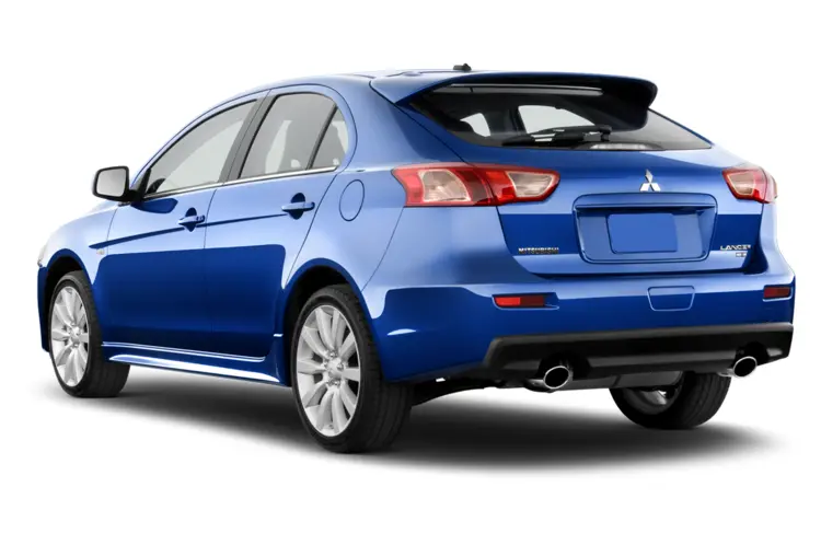 Blue Mitsubishi Sedan Rear View