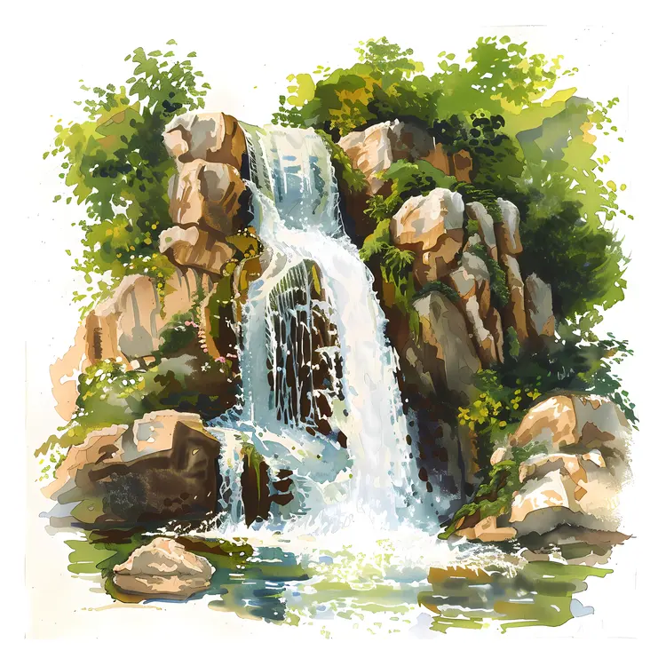 Beautiful Waterfall in Nature