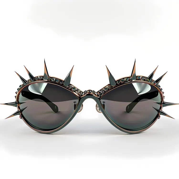 Spiked Sunglasses in Black