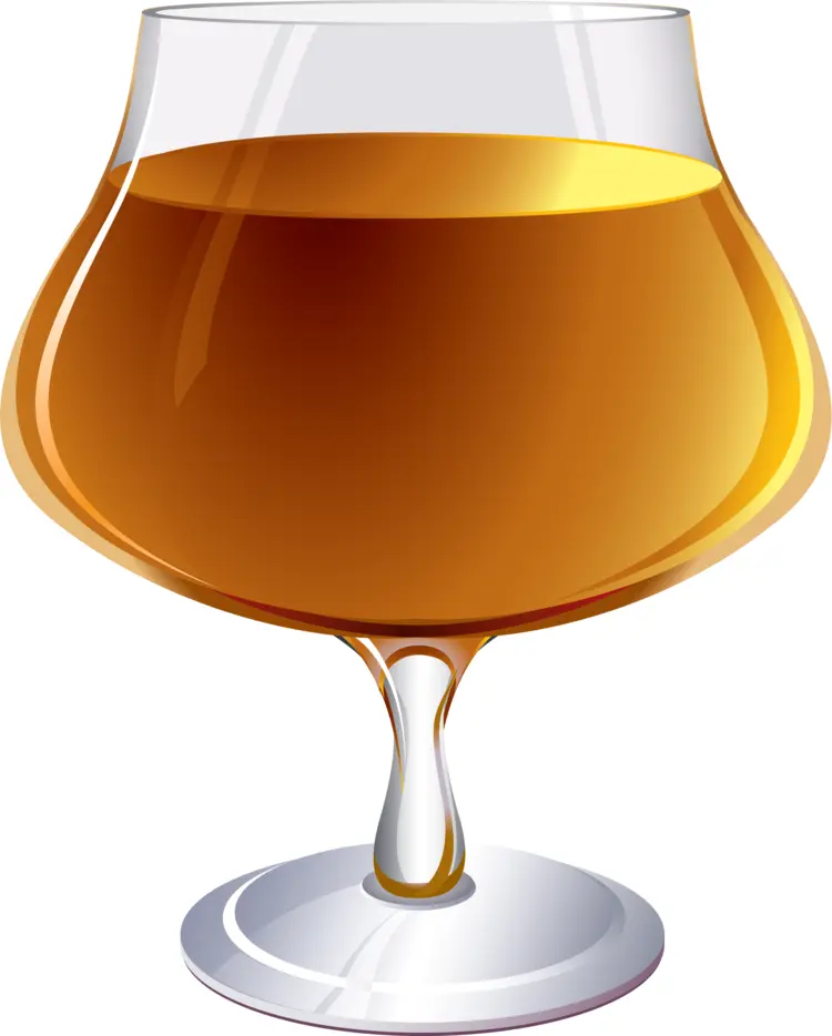 Brandy Glass with Amber Liquid