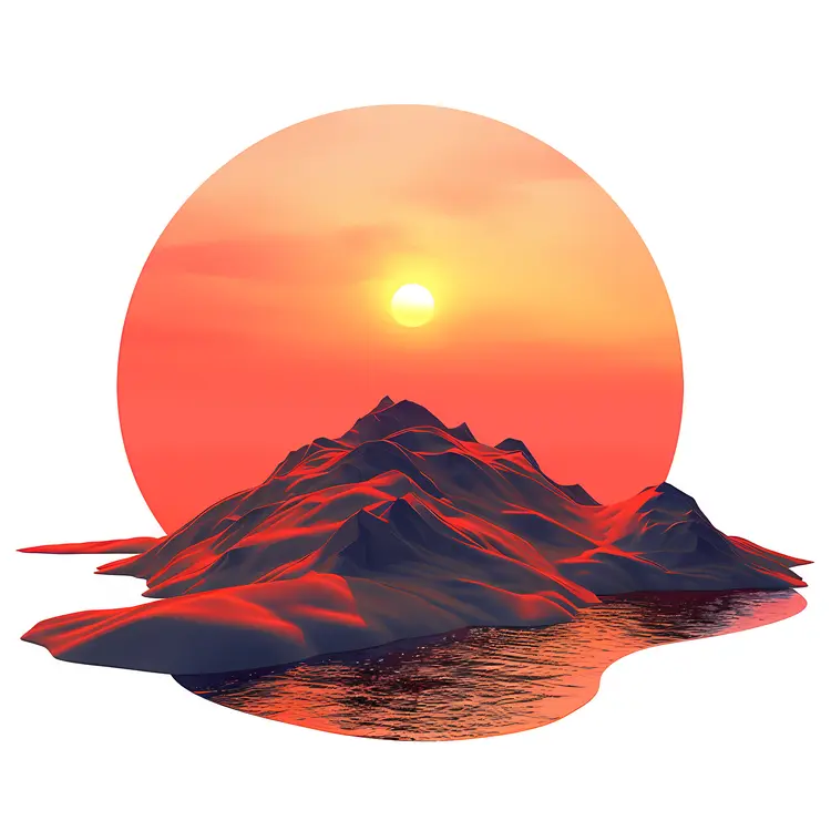 Sunset Over Mountains