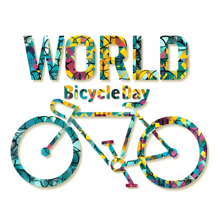 World Bicycle Day Text with Bicycle