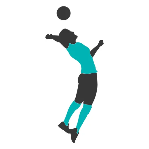 Volleyball Player Jumping to Hit
