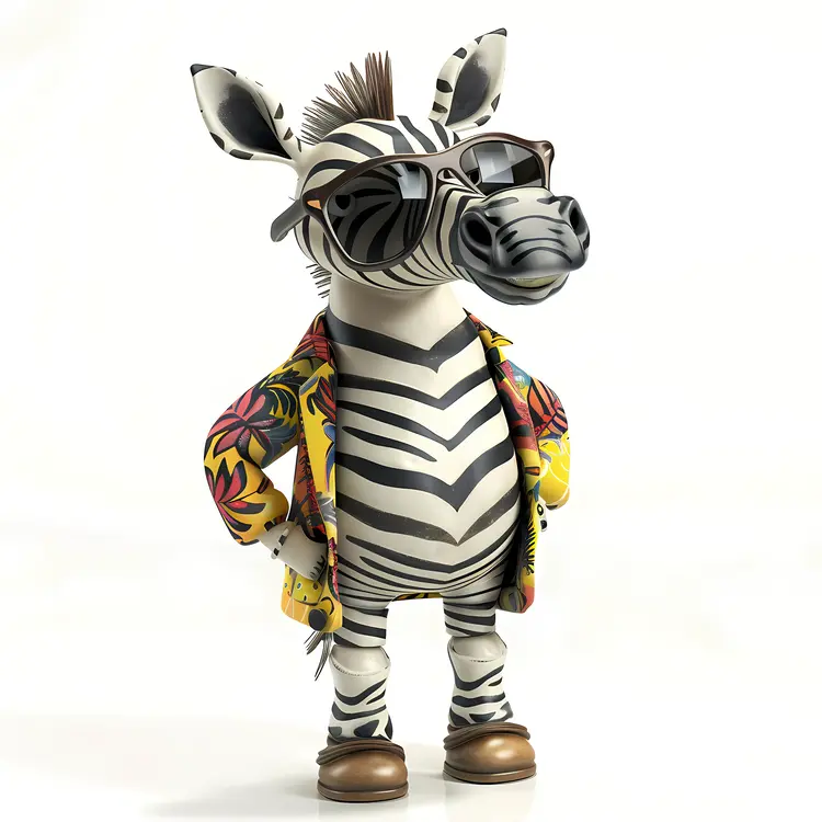 Cool Zebra in Summer Outfit