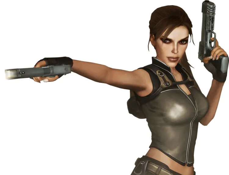 Female Adventurer with Guns in Action Pose